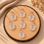 Crystal Quartz Turtle Carved 18mm Gemstone Pendant