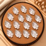 Crystal Quartz Leaf Carved Gemstone 14x10mm