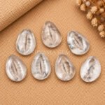 Crystal Quartz Cowrie Shell Carved Loose Gemstone 20×15mm