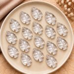 Crystal Quartz Leaf Carved Gemstone 14x10mm