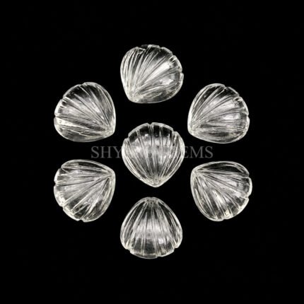 Crystal Quartz Carved Seashell Gemstone 12mm for Elegant Jewelry Designs