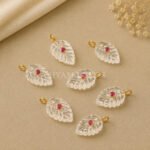 Crystal Quartz Leaf Inlay Pendant 14x10mm