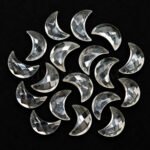 Crystal Quartz Faceted Moon Gemstone 17mm