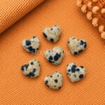 Dalmatian Jasper Heart Faceted 10mm