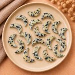 Dalmatian Jasper Faceted Moon Gemstone 17mm