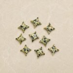 Dalmatian Jasper Carved Ninja Star Loose Gemstone 12mm