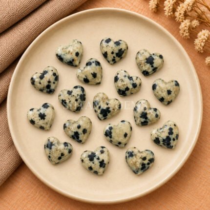 Dalmatian Jasper Heart Faceted 10mm