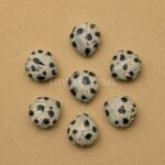 Dalmatian Jasper Carved Shell Gemstone 12mm