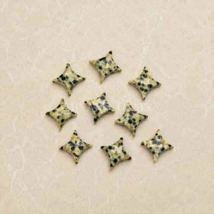 Dalmatian Jasper Carved Ninja Star Loose Gemstone 12mm