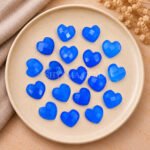 Dark Blue Chalcedony Heart Faceted 10mm