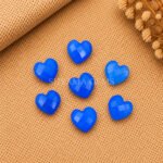 Dark Blue Chalcedony Heart Faceted 10mm