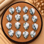 Dendrite Opal Leaf Carved Gemstone 14x10mm
