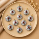 Dendrite Opal Round Inlay Pendant 15mm