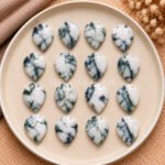 Dendrite Opal Leaf Carved Gemstone 14x10mm
