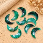 Emerald Faceted Moon Gemstone 17mm
