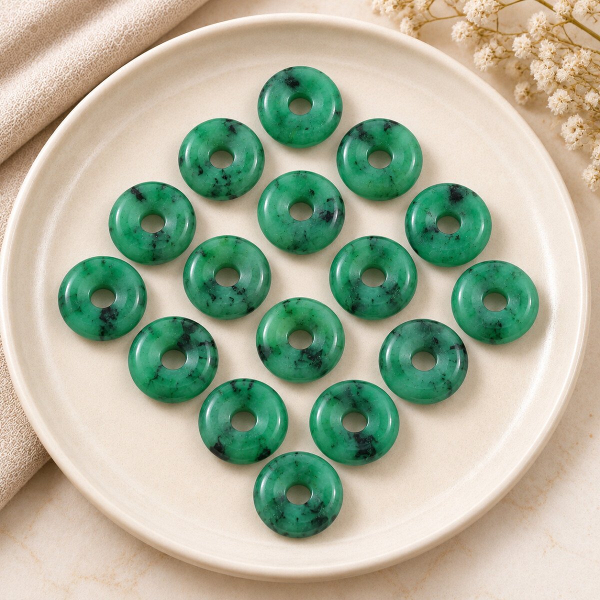 Emerald Donut Gemstone 15mm Emerald Donut Gemstone 15mm