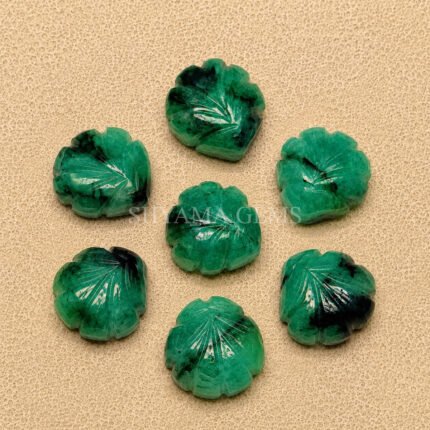 Emerald Carved Shell Gemstone 12mm