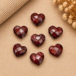 Garnet Quartz Heart Faceted 10mm