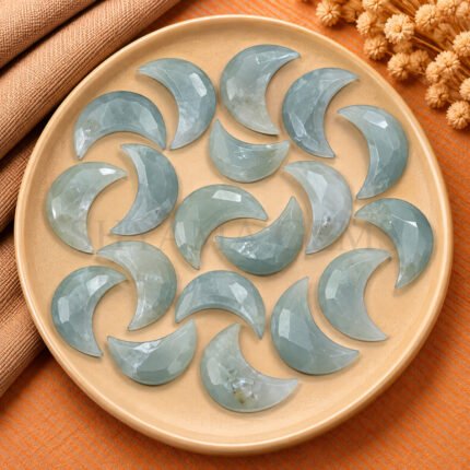 Grey Moonstone Faceted Moon Gemstone 17mm