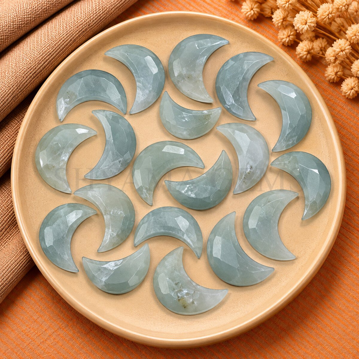 Grey Moonstone Faceted Moon Gemstone 17mm Grey Moonstone Faceted Moon Gemstone 17mm