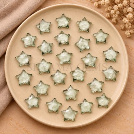 Green Amethyst Star Faceted Loose Gemstone 10mm