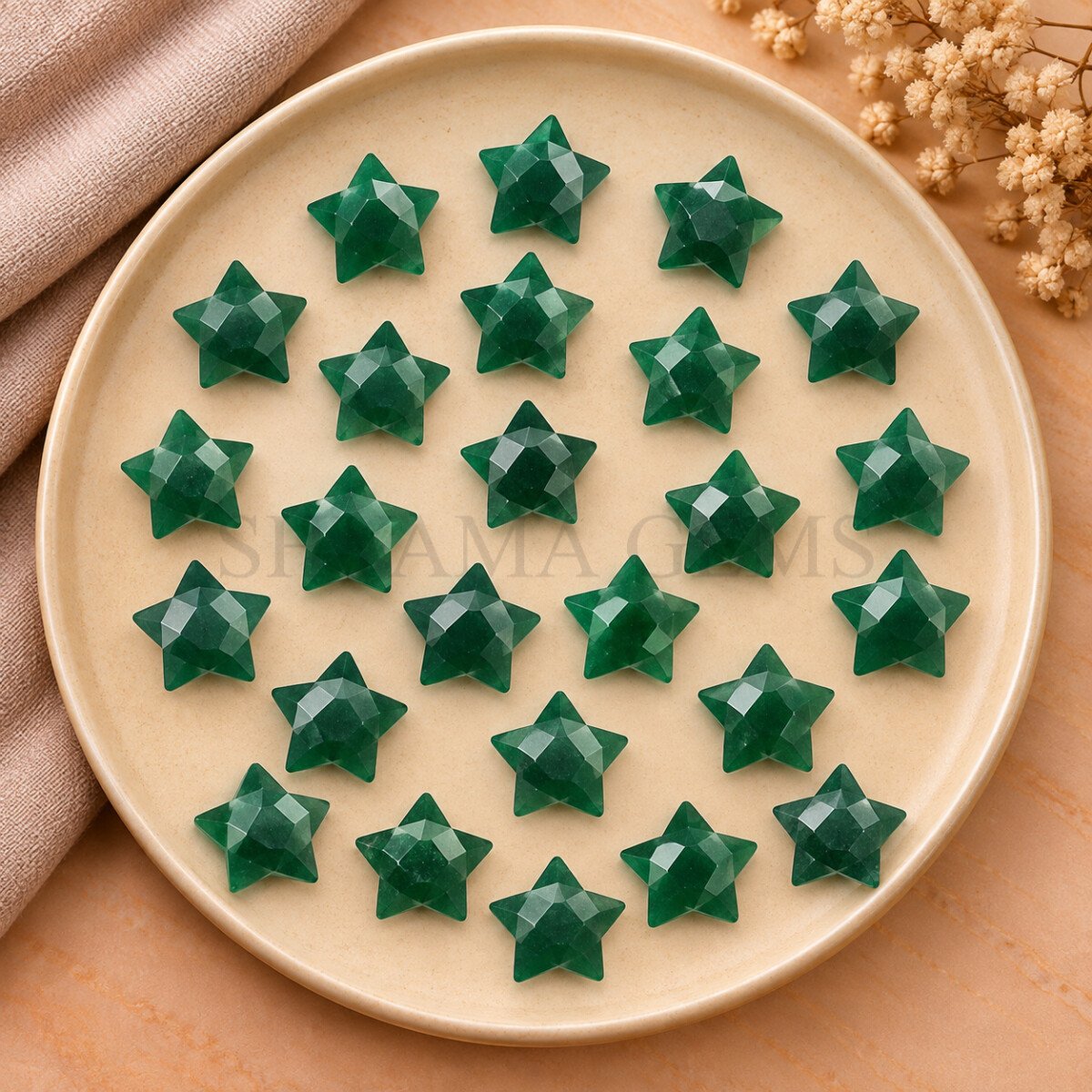 Green Strawberry Quartz Star Faceted Loose Gemstone 10mm Green Strawberry Quartz Star Faceted Loose Gemstone 10mm