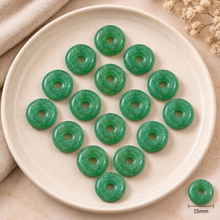 Green Strawberry Donut Gemstone 15mm
