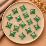 Green Strawberry Quartz Carved Ninja Star Loose Gemstone 15mm