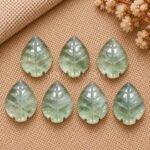 Green Amethyst Leaf Carved Gemstone 14x10mm