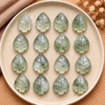 Green Amethyst Leaf Carved Gemstone 14x10mm
