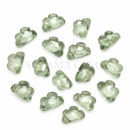 Green Amethyst Cloud Shape Carved Loose Gemstone 12mm
