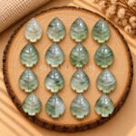 Green Amethyst Leaf Carved Gemstone 14x10mm