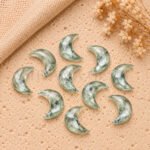 Green Amethyst Faceted Moon Gemstone 17mm