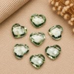 Green Amethyst Heart Faceted 10mm