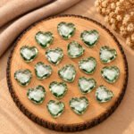 Green Amethyst Heart Faceted 10mm