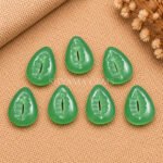 Green Chalcedony Cowrie Shell Carved Loose Gemstone 20×15mm