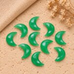 Green Chrysoprase Chalcedony Faceted Moon Gemstone 17mm