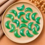 Green Chrysoprase Chalcedony Faceted Moon Gemstone 17mm
