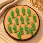 Green Copper Turquoise Fish Inlay Pendant 25x8mm