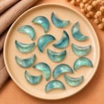 Green Fluorite Faceted Moon Gemstone 17mm