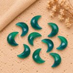Green Onyx Faceted Moon Gemstone 17mm