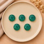 Green Onyx Full Moon Face Carved Loose Gemstone 15mm