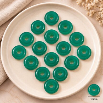Green Onyx Donut Gemstone 15mm