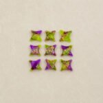 Green Purple Turquoise Carved Ninja Star Loose Gemstone 12mm