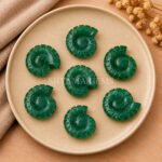 Green Strawberry Shell Snail Nautilus Carved 20mm Gemstone