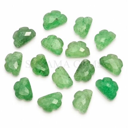 Green Strawberry Cloud Shape Carved Loose Gemstone 12mm