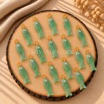 Green Strawberry Quartz Fish Inlay Pendant 25x8mm