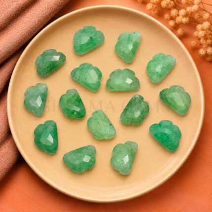 Green Strawberry Quartz Cloud Shape Carved Loose Gemstone 12mm