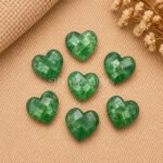 Green Strawberry Heart Faceted 10mm