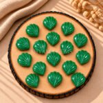 Green Strawberry Carved Shell Gemstone 12mm